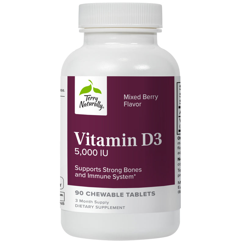 Terry Naturally Vitamin D3 Chewable 5,000 IU 90 Chewable Tablets