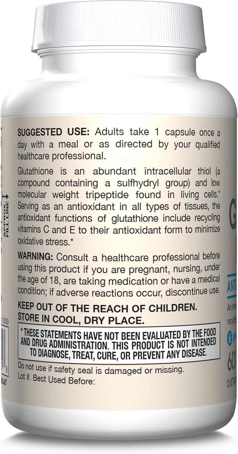 Glutathione Reduced 500 mg 60 Veggie Caps