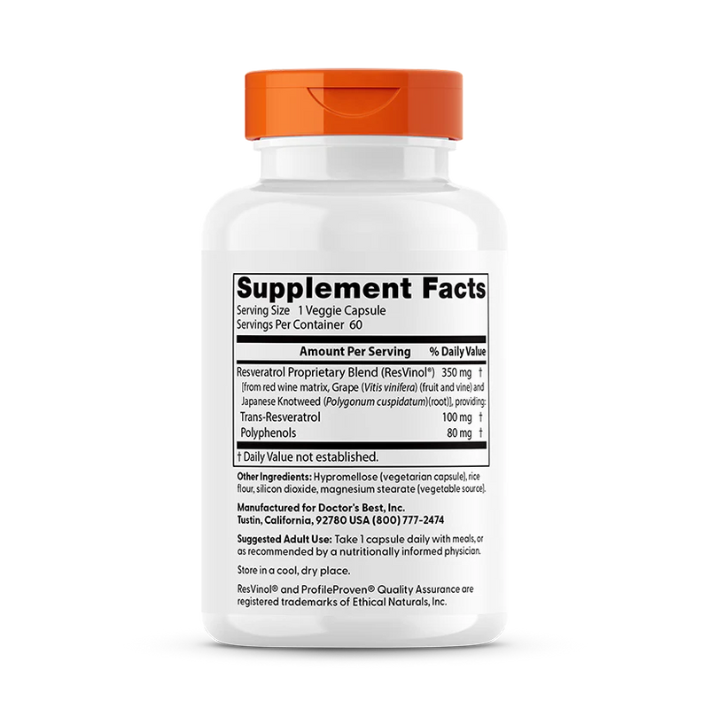 Trans-Resveratrol 100 mg 60 Veggie Caps