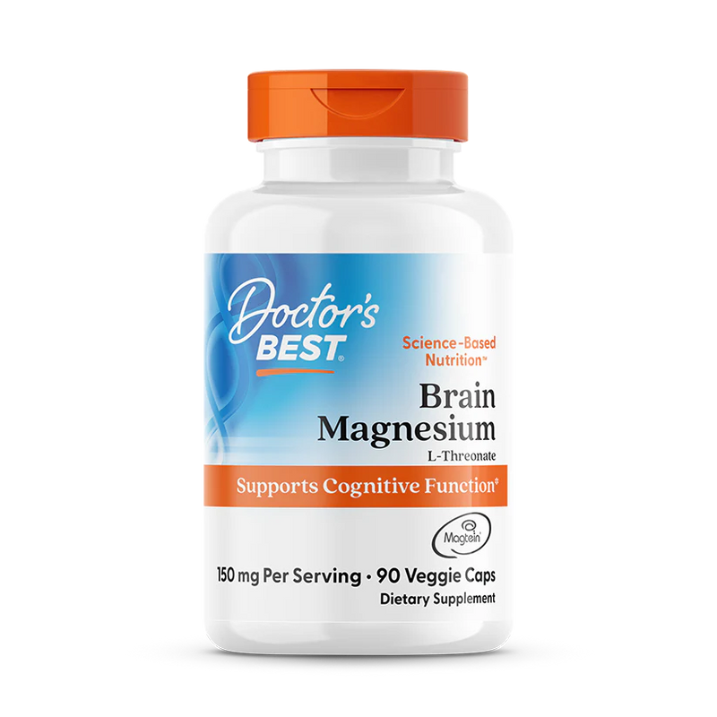 Brain Magnesium with Magtein, 150 mg Per Serving, 90 Veggie Caps