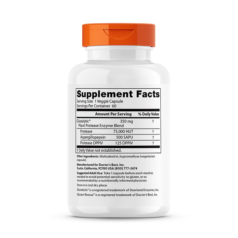 Gluten Rescue with Glutalytic 60 Veggie Caps