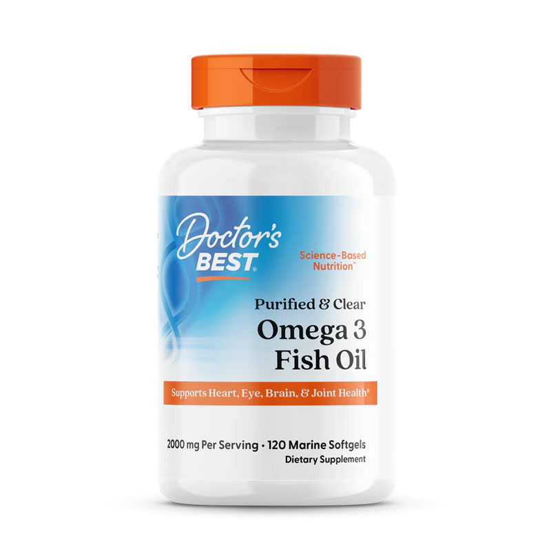 Purified & Clear Omega 3 Fish Oil, 2000 mg Per Serving, 120 Marine Softgels