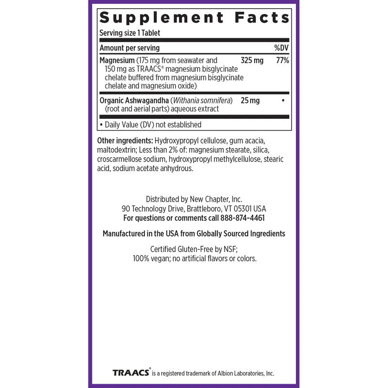 Magnesium + Ashwagandha 90 Tablets by New Chapter