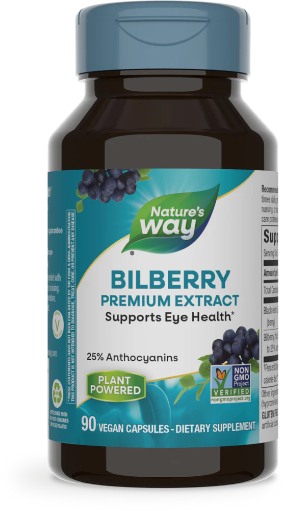 Bilberry Standardized 90 Veg Capsules by Nature&